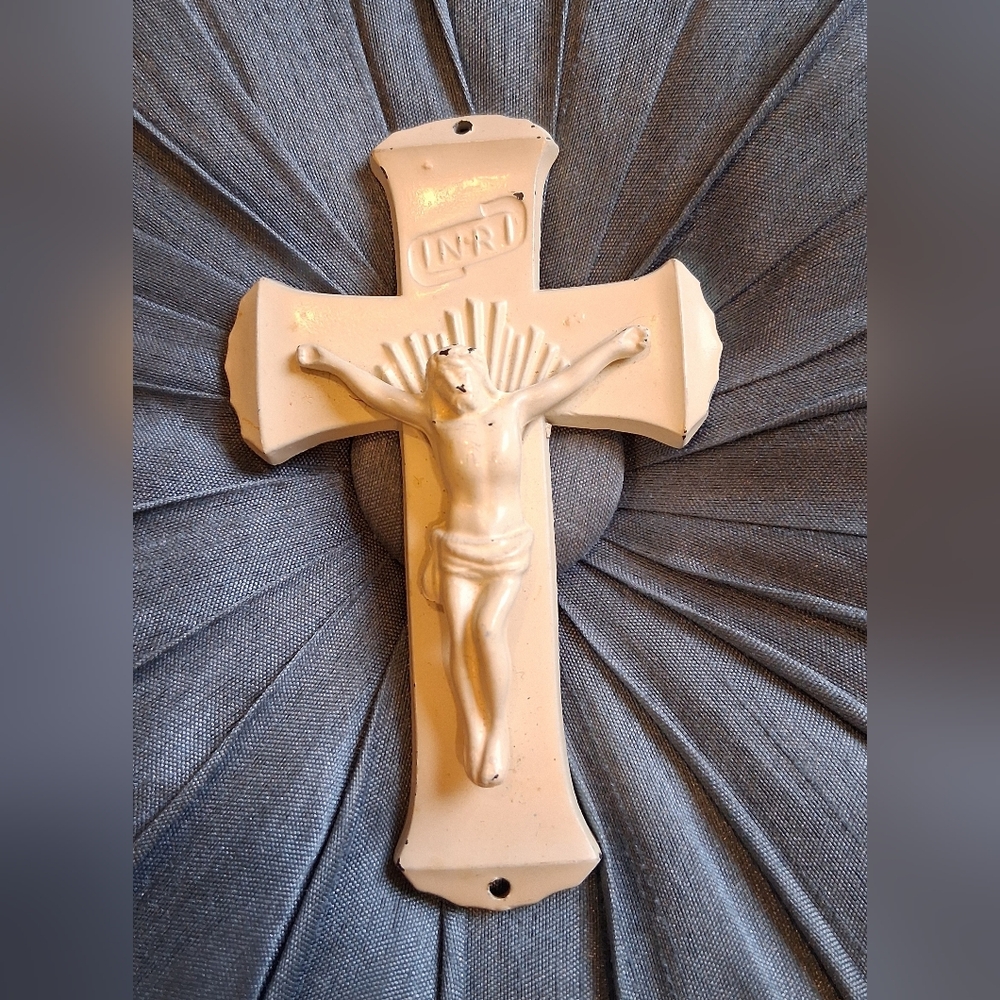 Enameled Metal Wall Crucifix